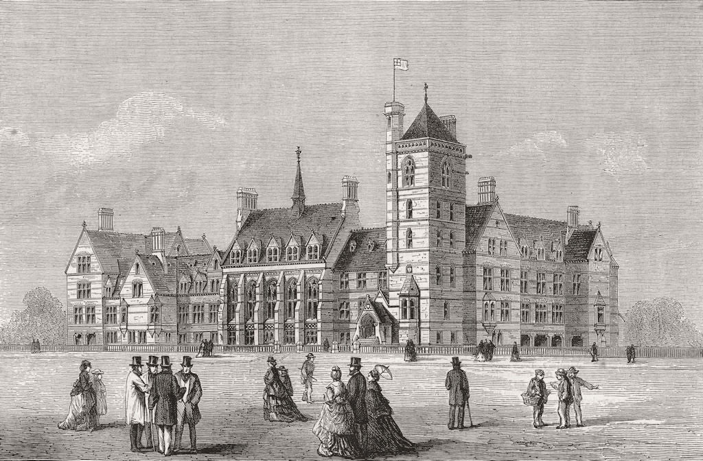 LANCS. Seamens Orphan Inst, Liverpool 1872 old antique vintage print picture